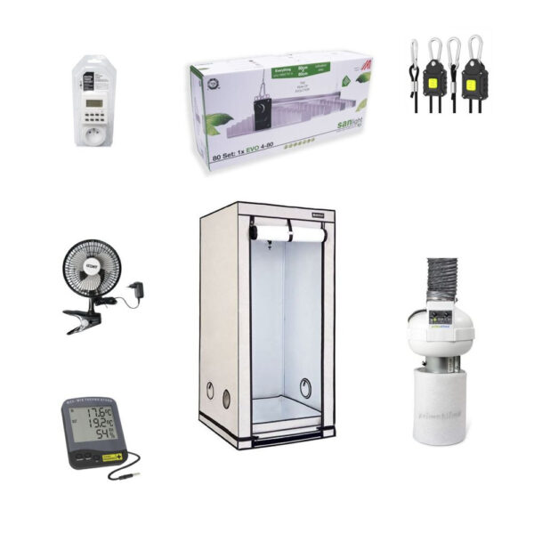 Set Expert - Komplette grow box LED SANlight 265W, 80x80x180 cm